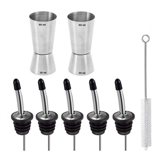 Rudra Exports Stainless Steel Liquor Pour Spouts Set : 13 Pcs Set