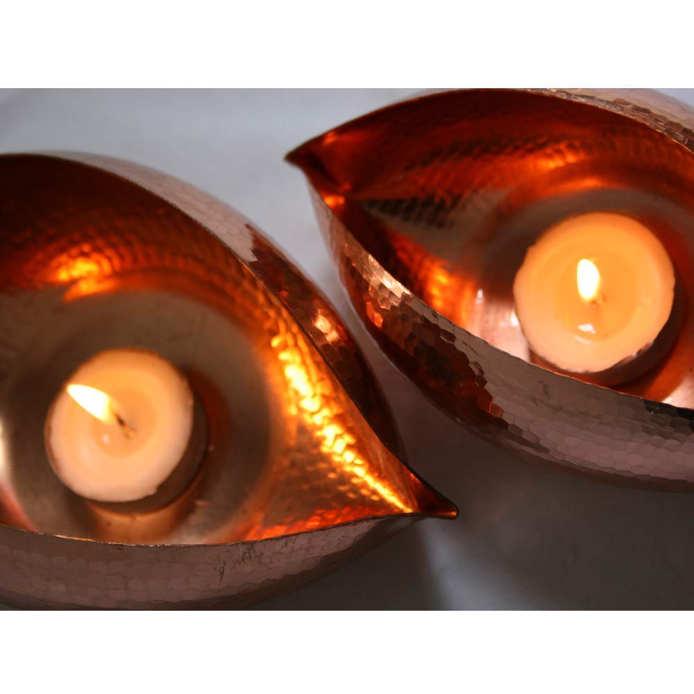 Rudra Exports Pure Copper T-Light Pod Votive Candle Holder