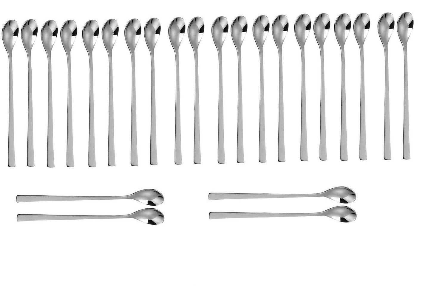 Rudra Exports Extra Long Spoon, Cocktail Bar Stainless Steel Long Handle Spoon, Soda Spoon, Bournvita/Horlicks Spoon, Milkshake Spoon: 24 Pcs Set