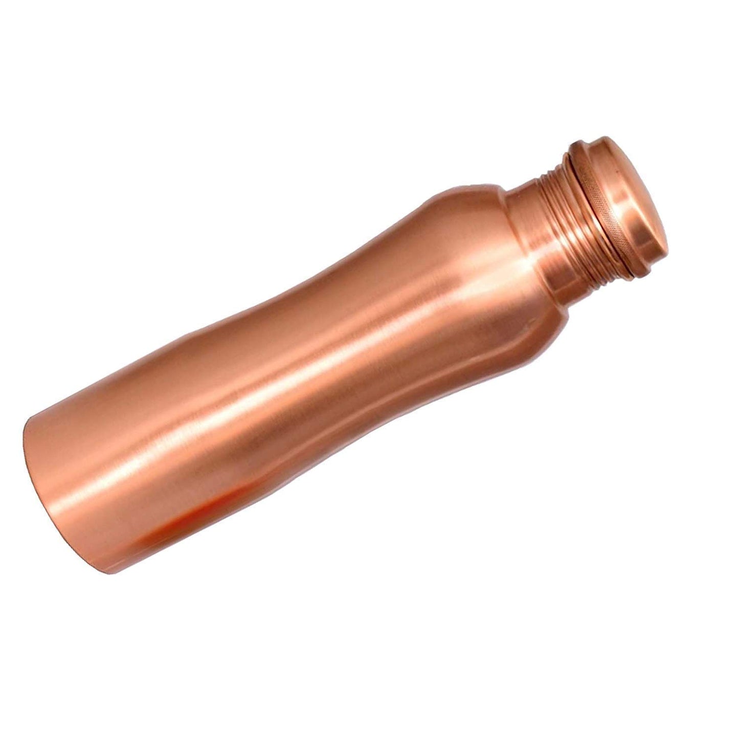 Rudra Exports Curve Design Copper Water Bottle 1 Litre Matt Finish Copper Water Bottle 1000 ml