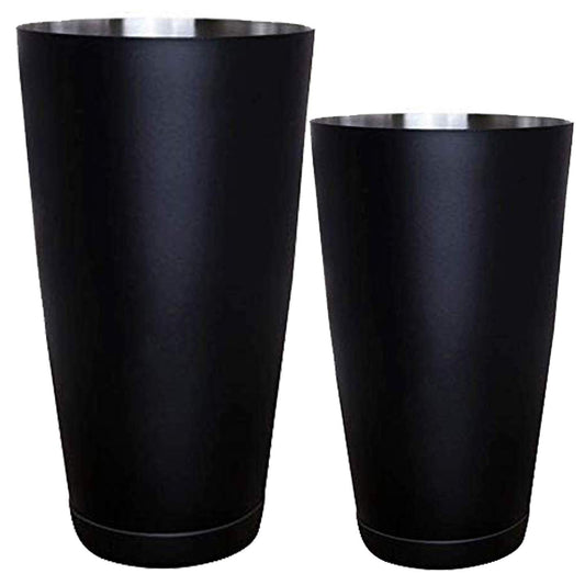 Rudra Exports Stainless Steel Black Boston Cocktail Shaker 350 and 750 ml, Set of 2 Pieces