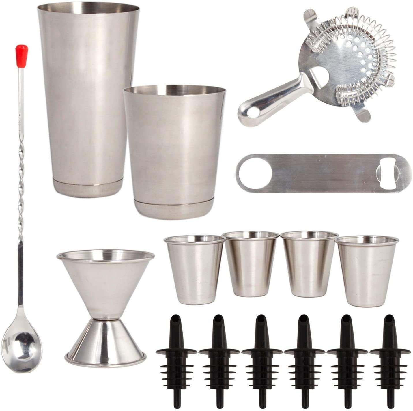 Rudra Exports Home Bar Set, Bartender Set, Complete Bartender Kit, Bartenders Tools - 16 Pcs