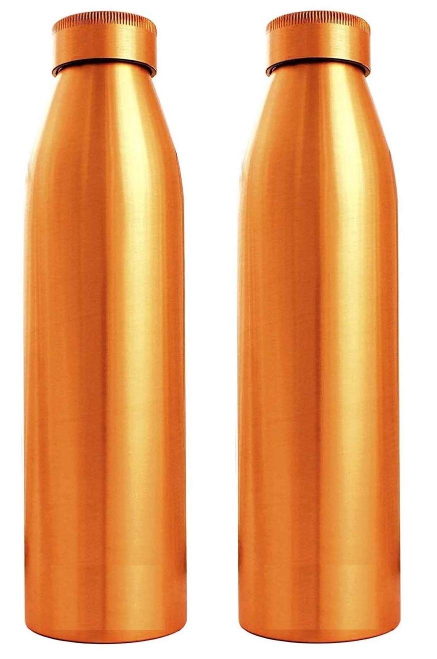 Rudra Exports Copper Water Bottles 1 Litre Best Combo Copper Water Bottle Leak Proof Cap 1000 ml Set of 2