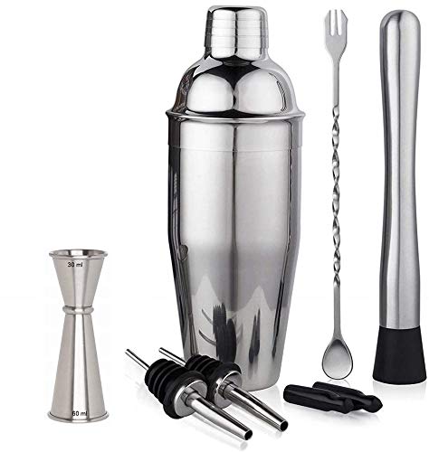 Rudra Exports Cocktail Shaker Bar Tool Set, Professional Bar Tools: 8 Pcs Set