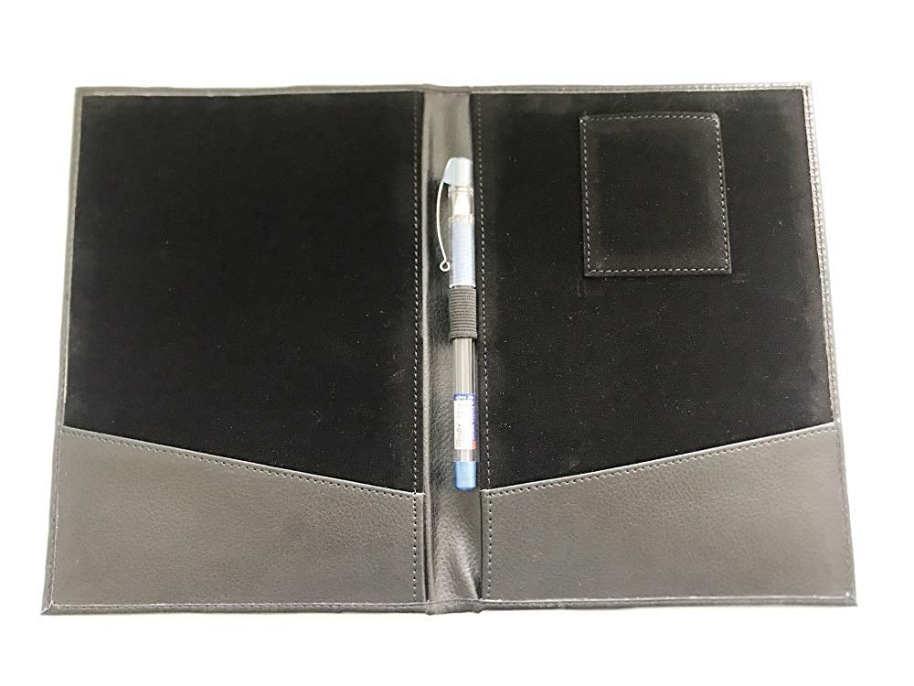 Rudra Exports Restaurant Bill Folder, Guest Check Presenter, Bill Folder for Hotel with Credit Card and Receipt Pocket Black Leather Colour : Set of 4 Pieces