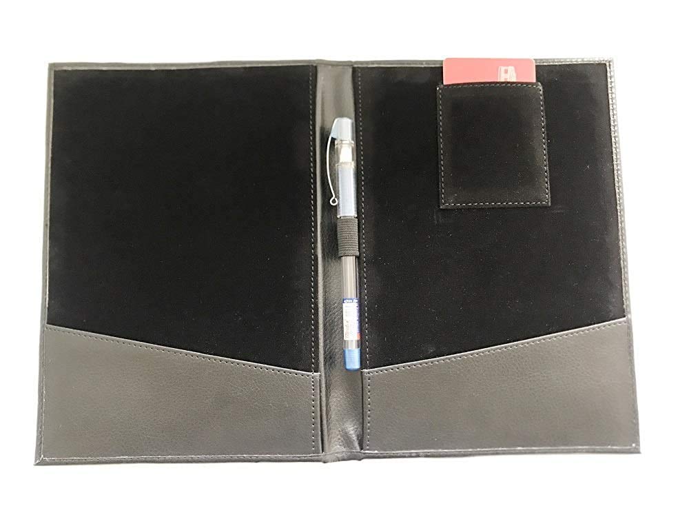 Rudra Exports Restaurant Bill Folder, Guest Check Presenter, Bill Folder for Hotel with Credit Card and Receipt Pocket Black Leather Colour : Set of 4 Pieces