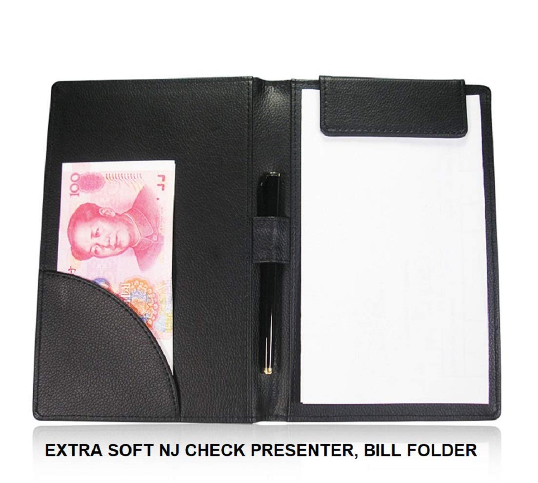 Rudra Exports Restaurant, Hotel Guest Check Bill Presenter Holder, Bill Folder, Leather Folder with Pen Strap, Bill Holder, Magnetic Check Presenter, Paper Holder: 1 Pc.