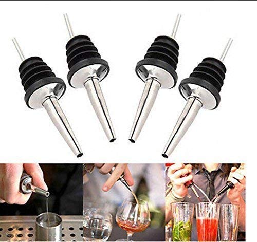 Rudra Exports Metal Bottle Pourers Pouring Spouts for Liquor Wine and Spirits Perfect for Restaurant Bar Hotel Casino Use Free Flowing Pack of 2