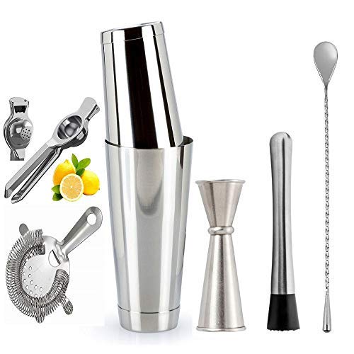 Rudra Exports Professional Bartender Tool Set, Bartender Home Bar Cocktail Maker Set : 07 Pcs Set