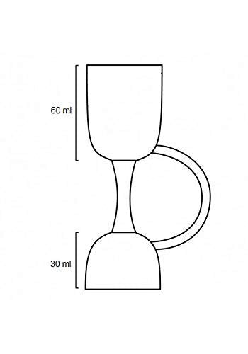 Rudra Exports Premium Peg Measurer Jigger 30 & 60 ml, Cocktail Jigger Shot Glass Drink Measuring Bar Tool Double Side Jigger - Limited Edition