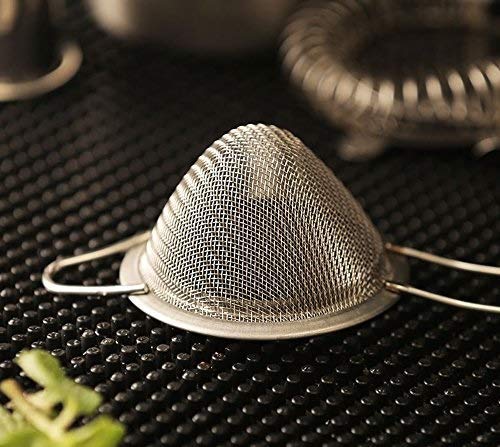 Rudra Exports Stainless Steel Fine Mesh Small Funnel Style Hawthorne Bar Strainer, 3-inch -2 Pieces/Set