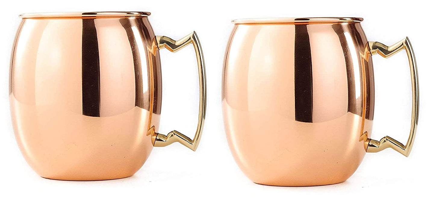 Rudra Exports Copper Moscow Mule Beer Mug Cup Copper Mule Mug Best for Parties Barware 450 ml Pack of 4