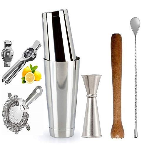 Rudra Exports Professional Bartender Tool Set , Cocktail Maker Set : 07 Pcs Set