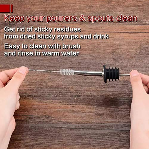 Rudra Exports Pourer Cleaning Brush and PVC Black Cap : 12 Pcs Set