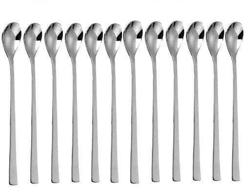 Rudra Exports Extra Long Spoon for Iced Tea Coffee Ice Cream Spoon for Tall Glasses, Milkshake Spoon 12 Pcs Set